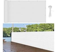 GUOJUN Brise Vue 75 x 800 cm Protection UV, Coupe-Vent, Respirant Brise Vue Jardin, Filet D’Ombrage avec Attaches de Câble Œillets pour Jardin, Balcon, Blanc