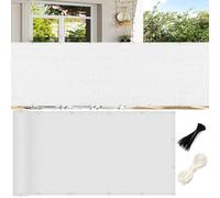 GUOJUN Brise Vue 80 x 380 cm Hdpe, Respirant, Vent, UV Résistant Clôture de Protection de La Vie Privée avec Attaches de Câble Œillets pour Jardin, Balcon, Blanc