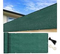 GUOJUN Brise Vue Balcon 45 x 670 cm Hdpe, Respirant, Vent, UV Résistant Cache Vue Balcon, Clôture d'ombrage avec Attaches de Câble Œillets pour Jardin, Vert Foncé