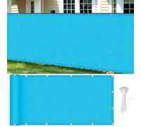 GUOJUN Brise Vue Balcon 50 x 900 cm Hdpe, Respirant, Vent, UV Résistant Écran de Balcon, Clôture Brise Vue avec Attaches de Câble Œillets pour Jardin Terrain, Bleu Ciel