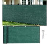 GUOJUN Brise Vue Balcon 60 x 580 cm Hdpe, Respirant, Vent, UV Résistant Écran de Balcon, Clôture Brise Vue avec Attaches de Câble Œillets pour Jardin Terrain, Vert Foncé