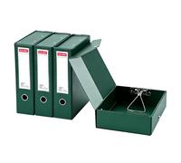 GUOKOFF Lot de 4 Boîtes de Classement A4, Dos de 88mm, Boîte de Classement A4 en Plastique avec Couvercle, Boîte de Rangement pour Bureau école (Vert)