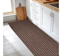 GUOLIXIA Tapis Anti Salissures 95 x 120 cm Antidérapant Entretien Simple Tapis D'Entrée Antidérapant Facile à Nettoyer Chambre, Cuisine, Couloir, Brun