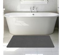 GUOLIXIA Tapis de Bain en Pierre 50 x 75 cm Fort Pouvoir Absorbant Diatomite Stone Bath Mat Décoratif Lavabl pour Salle de Bain, Douche, Baignoire, Gris Foncé