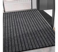 GUOLIXIA Tapis de Porte Paillasson 70 x 95 cm Interieur et Extérieur Antidérapant Absorbant Tapis de Sol Antidérapant Lavable en Machine Chambre, Cuisine, Couloir, Gris