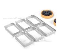 Guowall Cercle à Tarte Perforé Carré, Anneau à Tarte de PâTisserie, Acier Inoxydable (10 * 6 * 2cm)