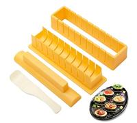 GUOYOU 4 Pièces Kit Sushi, Plastique Sushi Maker, DIY Moule Onigiri (Rond) | Ustensiles de Cuisine avec Cuillère à Riz Boîte D'emballage pour Débutants Faire Sushis Maison 23 x 5.5 x 5.5CM