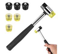 GUOYOU Maillet Caoutchouc, 25mm Maillet Bijouterie pour Bijoux Outils | Marteaux Double Antidérapant Petit Marteau pour Bricolage Artisanat Cuir avec 6 Têtes Marteaux Interchangeables