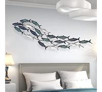 GuoYq Murale Abstrait Poisson, Décoration Tenture Murale en Fer Forgé, Métal 3D pour Chambre des Enfants