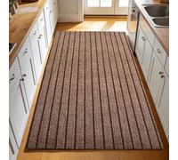 GUOZHEN Paillasson D'Intérieur 95 x 120 cm Interieur et Extérieur Antidérapant Absorbant Tapis D’Entrée Imperméable Lavable Facile à Nettoyer Chambre, Cuisine, Couloir, Brun