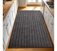 GUOZHEN Paillasson D'Intérieur 95 x 120 cm Interieur et Extérieur Antidérapant Absorbant Tapis D’Entrée Imperméable Lavable Facile à Nettoyer Chambre, Cuisine, Couloir, Gris