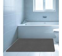 GUOZHEN Tapis de Douche Antiderapant 50 x 75 cm Super Absorbant Tapis en Pierre Super Absorbants Facile à Nettoyer pour Salle de Bain, Douche et Décoration Intérieure, Gris Foncé