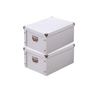GUOZI Boîte de rangement pliable, boîte à souvenirs décorative avec couvercle et coins renforcés en métal, poubelle à dossiers en carton avec poignées, boîte cadeau pour souvenirs, jouets, photos,