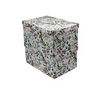 GUOZI Boîte de rangement pliable décorative avec couvercle et coins renforcés en métal, boîte à documents en carton avec poignées, boîte cadeau pour souvenirs, jouets, photos, bureau, chambre