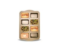 Gurlideo Lot de 8 mini moules à pain en acier carbone anti-adhésif pour la cuisson au four, doré