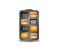Gurlideo Lot de 8 mini moules à pain Moule à gâteau antiadhésif en acier au carbone pour cuisson au four, gris (1 ensemble)