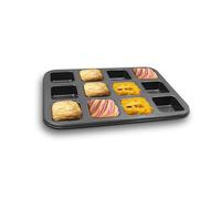 Gurlideo Moule à brownie carré à 12 cavités en acier au carbone anti-adhésif pour brownies, gâteaux, cookies (gris)