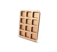 Gurlideo Moule à brownies pour 12 gâteaux, mini moule à gâteau rectangulaire, acier au carbone antiadhésif, mini moule à cake antiadhésif pour muffins, gâteaux et petits pains (doré)