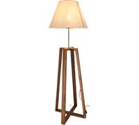 Guru-Shop Lampadaire/Lampadaire, Fait Main, Bois de Teck, Tissu de Coton - Modèle Dakama 105cm, Lebois, 105x35x35 cm, Luminaires sur Pied en Matériaux Naturels