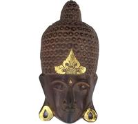 Guru-Shop Masque de Bouddha Avec Décoration Dorée, Décoration Murale, Décoration Murale Ethno du Bois de Balsa, Lebois, Taille : 50 cm, Bouddhas