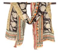 GURU SHOP Paréo léger, serviette en coton imprimé à la main, lungi avec bordure tissée - Marron/rouille, homme/femme, 190 x 120 cm