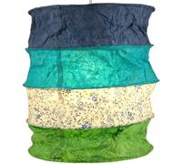 Guru-Shop Suspension Papier Ronde, Abat-jour Papier Lokta Kailash, Papier Fait Main - Bleu/vert, DupapierLokta, 35x28x28 cm, Plafonniers Asiatiques Lampes en Tissu de Papier