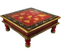 GURU SHOP Table, Bois, Rouge Marine/Noir | Design unique, fabriqué à la main, idéal pour n'importe quelle pièce, œuvre d'art et meuble en un seul