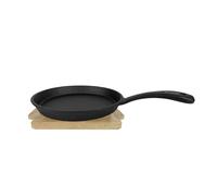 All'Grill ALL'GRILL Mini-poêle en fonte avec manche et dessous de plat - Noir, Rond, 13 cm x 1,5 cm