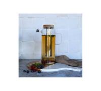 GUSTAVE Théière Carafe en verre borosilicate bouchon bois 1.5 L OGO