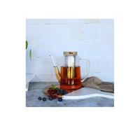 GUSTAVE Théière en verre borosilicate bouchon bois 1.2 L OGO