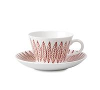 Gustavsbergs Porslinsfabrik Ensemble tasse à café Röd Salix cône Tasse à café + soucoupe
