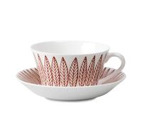 Gustavsbergs Porslinsfabrik Ensemble tasse à thé Röd Salix cône Tasse à thé + soucoupe