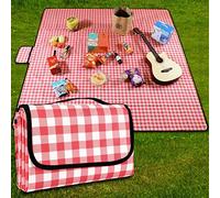 GUSUWU Couverture de Pique-Nique Tapis de Plage Imperméable 200 × 300cm,Tapis de Pique-Nique Léger et Lavable à Carreaux avec Poignée,Convient pour la Randonnée Voyage Camping en Plein Air,Parc