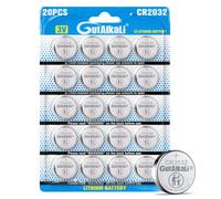 GutAlkaLi CR2032 Lot de 20 piles bouton au lithium 3 V CR 2032 pour électricité, 4 paquets de 5 unités