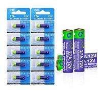 GutAlkaLi Lot de 10 Piles alcalines 27 A 12 V - Haute Tension - 27 A - 12 V - Mini V27A LR27A MN27 L828 A27-12 V - Durée de Vie de 3 Ans