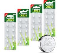 GutAlkaLi Lot de 40 piles alcalines SR626SW pour montre - AG4, LR626, SR626, SR626W, LR66, SR66, 377, V377, V376
