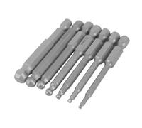 Gutol Jeu de 7 embouts hexagonaux à tête sphérique magnétiques en acier S2 pour tournevis électrique, perceuse, visseuse à percussion llen métrique, tournevis, 65 mm