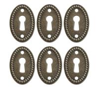 Gutol Lot de 6 plaques de clés et rosaces de serrures antiques 35 x 23 mm - Design en laiton vintage pour une décoration rétro de maison ou de magasin