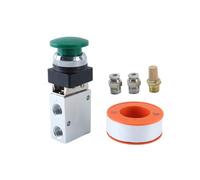 Gutol Vanne pneumatique 3/2 voies à bouton-poussoir champignon manuel vert 1/4" BSP - pour l'automatisation industrielle et la maintenance des machines