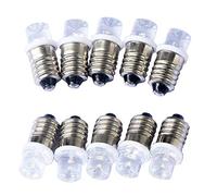 GutReise DC 10pcs E10 6V Flutlicht Ampoule LED Projecteur ampoules Blanc Froid + 10pcs E10 Base 0.25 wattsW