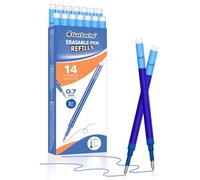 GutSache Lot de 14 recharges de rechange effaçables pour stylo gel 0,7 mm, bleues, compatibles avec Pilot FriXion Ball, Clicker & Eberhard Faber, encre thermosensible pour stylo à encre gel Pilot