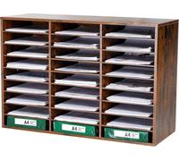 GUUSII HOME Organisateur de bureau Noir Grand rangement A4 27 compartiments 80x55.1x30.5cm