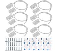 GUUZI 6pcs Interrupteur Magnétique Filaire Monté en Surface Blanc Capteur de Contact de Porte Fenêtre Alarme Interrupteur à Lames,Type de Commutateur(Commutateur Près de l'aimant,Connexion de Circuit)