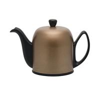 Guy Degrenne Salam Minérale Théière 4 Tasses Corps Noir Cloche Bronze 70 cl | Théière 4 tasses (70 n porcelaine noire, cloche bronze en acier doublée de feutrine, résiste aux chocs et aux taches