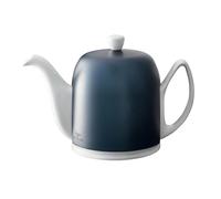 Guy Degrenne Salam Minérale Théière 6 Tasses Corps Blanc Cloche Cobalt | Théière 6 tasses (100 n porcelaine blanche, cloche cobalt en acier doublée de feutrine, résiste aux chocs et aux taches