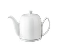 Guy Degrenne Salam Monochrome Théière 6 Tasses Corps Blanc Cloche Blanche | Théière 6 tasses (100 n porcelaine blanche, cloche blanche en acier doublée de feutrine, résiste aux chocs et aux taches