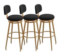 Guyifuny Tabourets de Bar pivotants Ensemble de 1/2/3/4, tabourets à Hauteur de comptoir avec dossiers, siège rembourré, Chaise de Petit-déjeuner Morden for îlot de Cuisine(Black 65cm,3PCS)