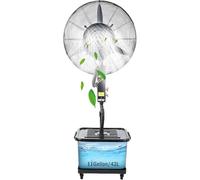 Guyifuny Ventilateur brumisateur de terrasse avec 3 vitesses for l'extérieur, valeur de brume réglable, roues pivotantes à 360°, idéal for la terrasse, la piscine et l'extérieur.(Diameter 81cm)