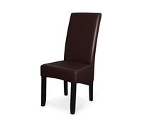 GUYIRT Étirement Imperméable Recouvre Chaise de Salle à Manger en Faux Cuir - Housse de Siège Universel de Grande Taille, Lot de 2 -Café