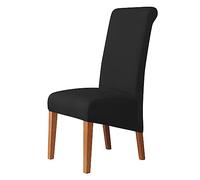 GUYIRT Housse De Chaise pour Chaises De Salle à Manger, De Retour Housse Chaise Protecteur De Chaise XL pour Salon Mariage Hôtel Banquet-Noir-6 PIÈCES